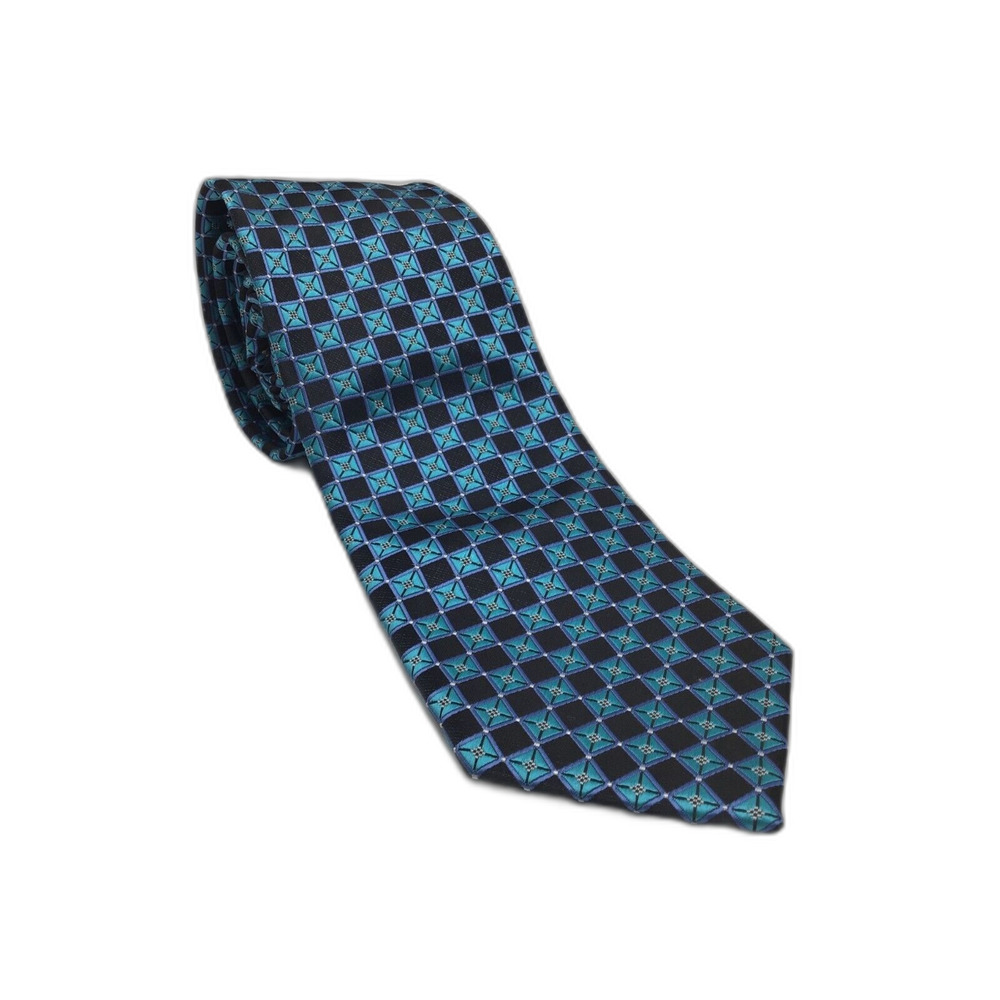 Alexander Julian Colours Blue Checkered Necktie Handmade Formal Business Work